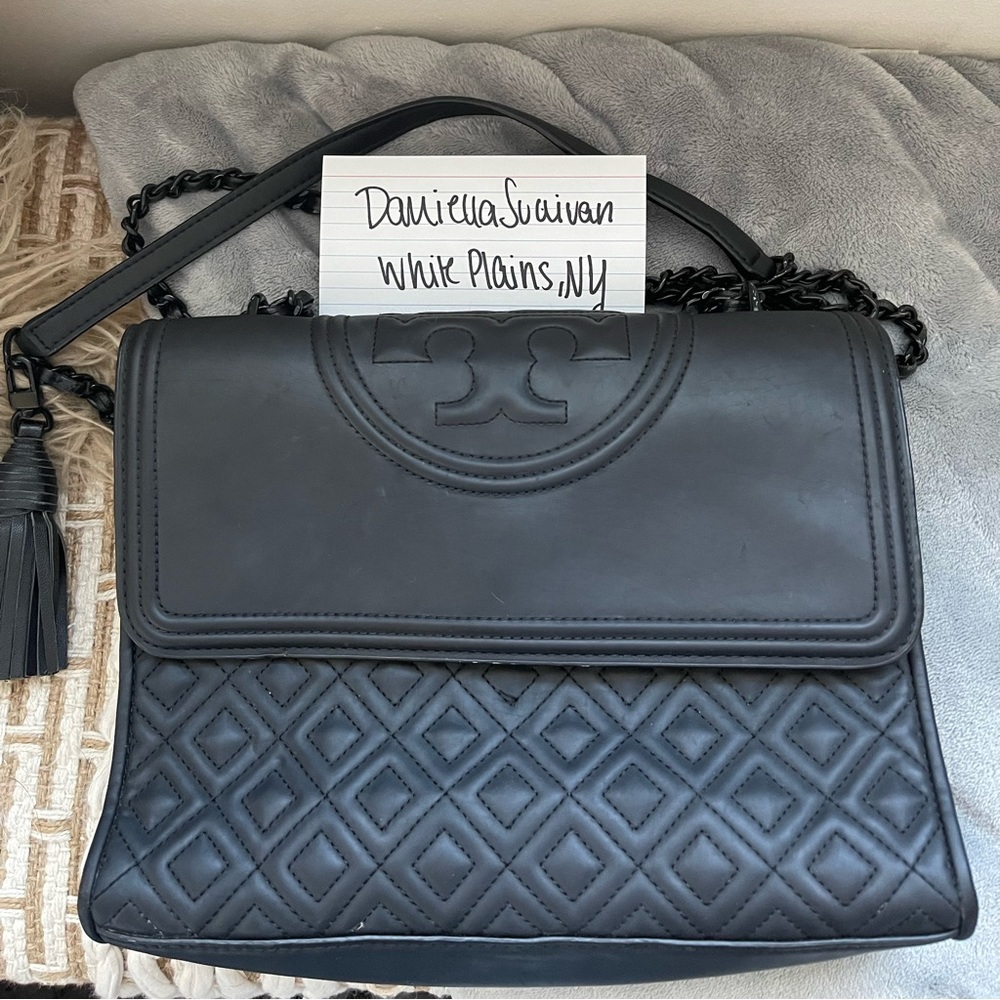 Tory Burch Matte Black Fleming